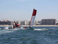 Avalon had to prove itself on the high seas for the first time at the World Robotic Sailing Championship on the coast of Portugal. Apart from a few minor technicalities, everything went swimmingly (Image: SSA/ETH Zürich)