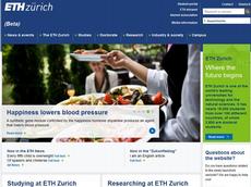 A preview of the new home page of ETH Zurich which will be launched on 29 October. (Screen shot: ETH Zurich)